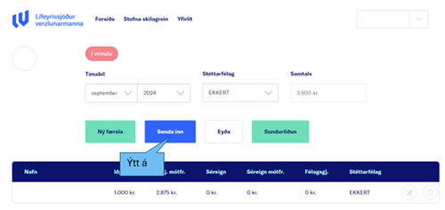 Senda inn leiðrétta skilagrein