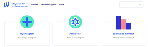 •    Hægt er að velja 3 leiðir við stofnun skilagreina. Ný skilagrein, Afrita eldri og Launalaus mánuður.