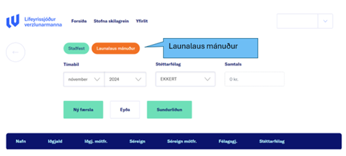 Launalaus mánuður merktur